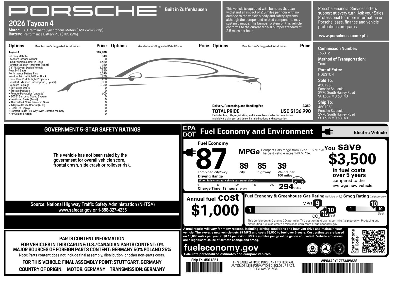 New 2026 Porsche Taycan AWD/4WD image 47