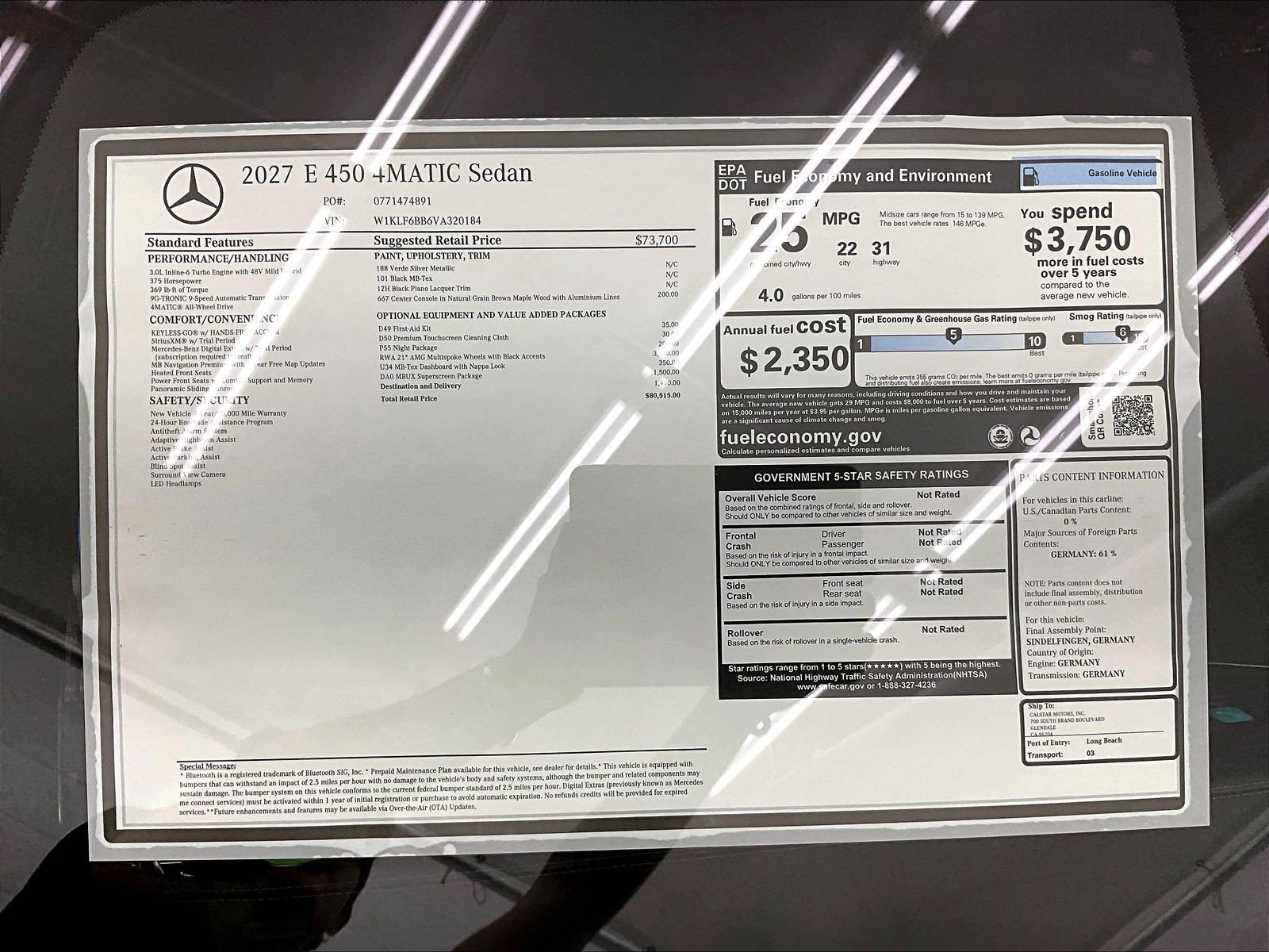 New 2027 Mercedes-Benz E 450 4MATIC Sedan image 17