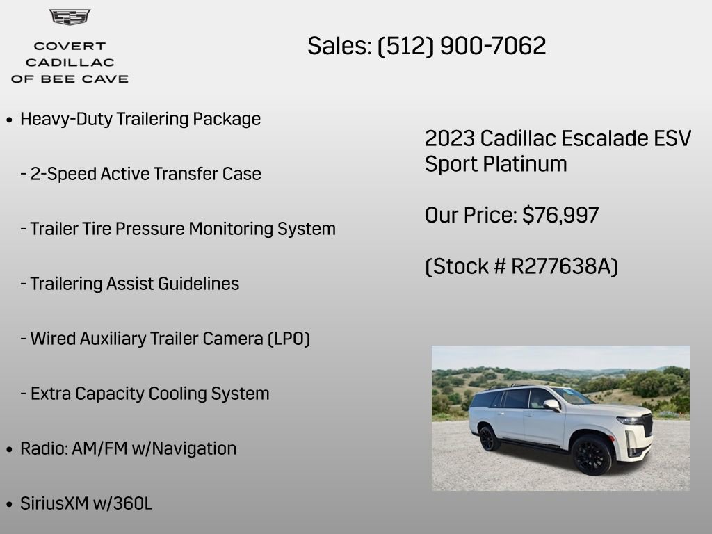 Certified 2023 Cadillac Escalade ESV Sport Platinum w/ LPO, ONYX Package AWD/4WD image 38
