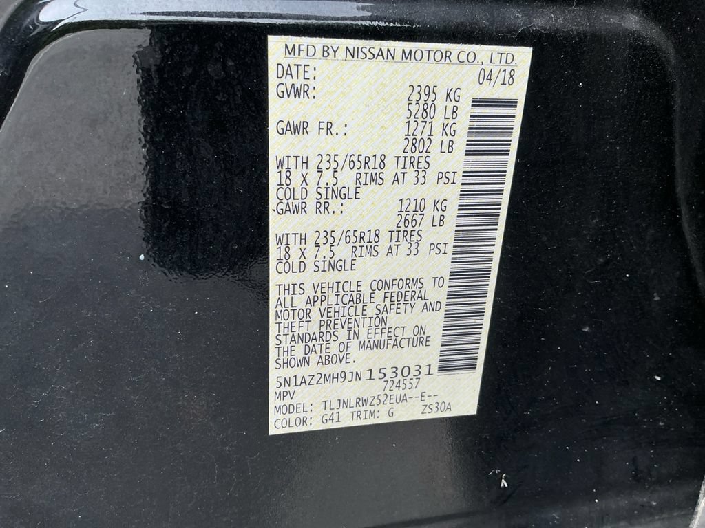 Used 2018 Nissan Murano SL w/ Moonroof Package AWD/4WD image 30