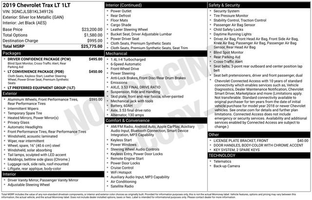 Used 2019 Chevrolet Trax LT w/ Driver Confidence Package FWD image 46
