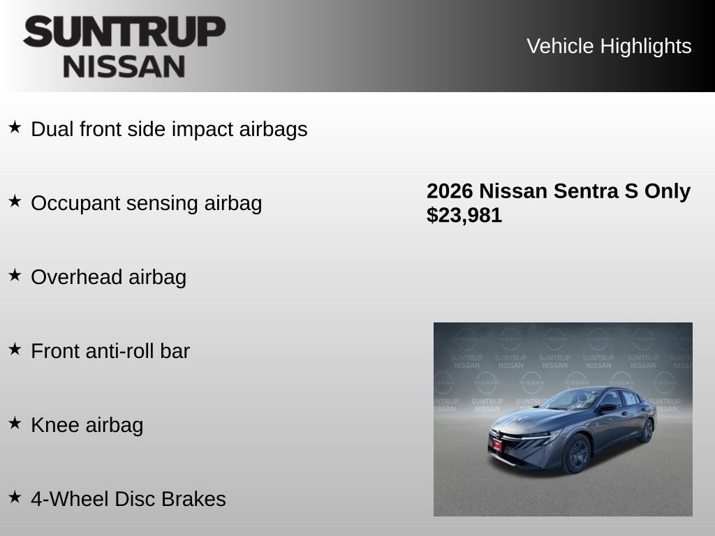 Used 2026 Nissan Sentra S w/ Floor Mat Package FWD image 16