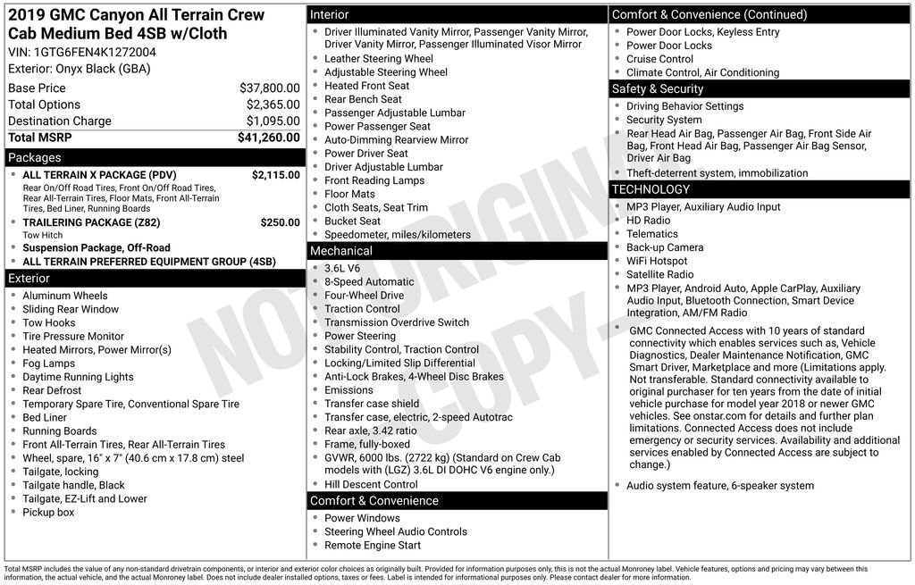 Used 2019 GMC Canyon All Terrain w/ All Terrain X Package AWD/4WD image 6