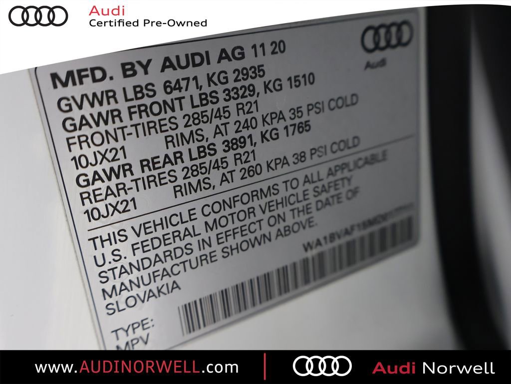 Certified 2021 Audi Q8 Premium Plus w/ Premium Plus Package image 3
