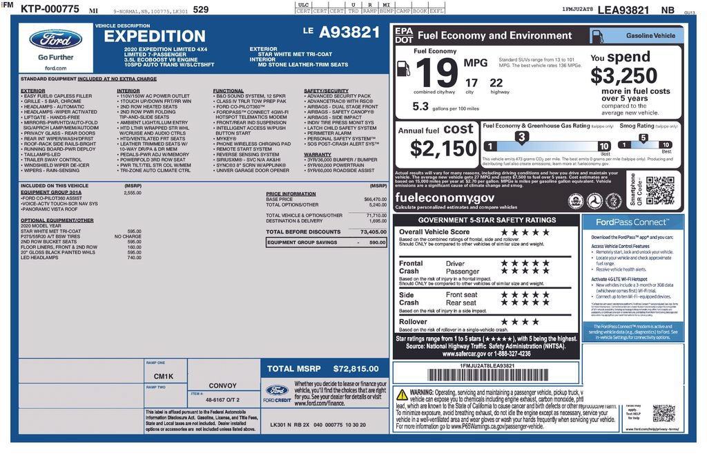 Used 2020 Ford Expedition Limited w/ Equipment Group 301A AWD/4WD image 27