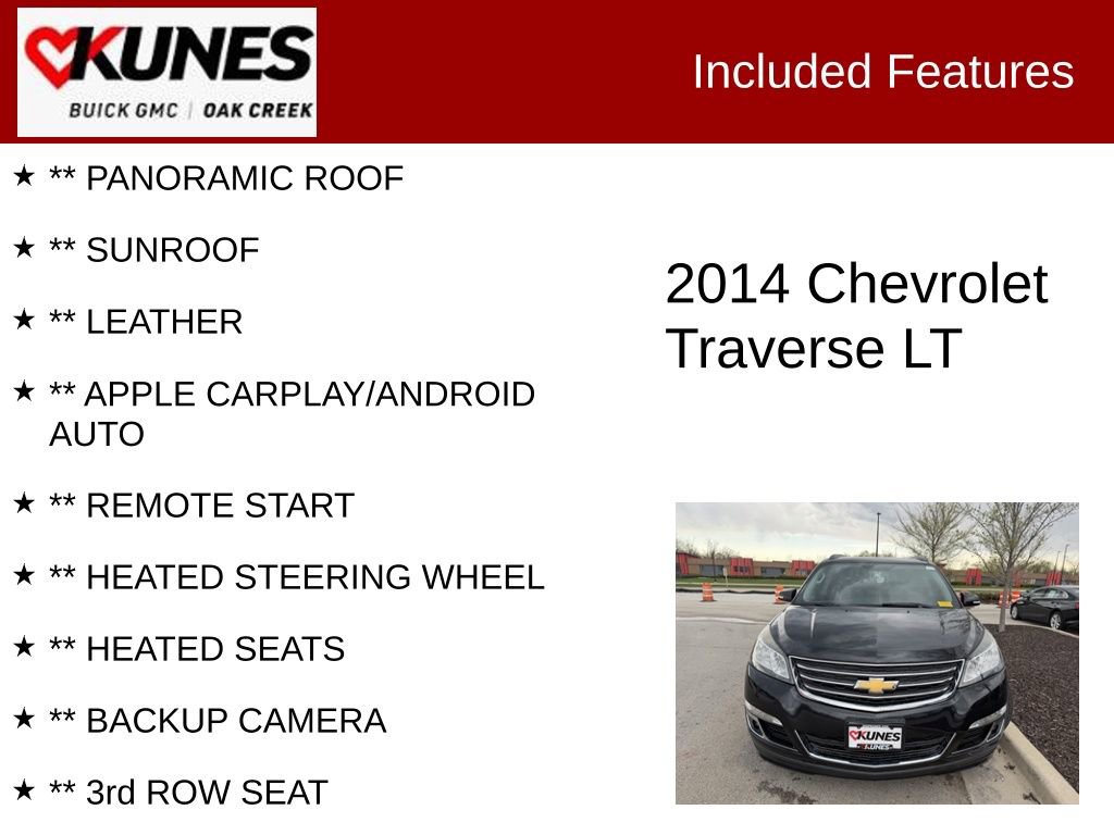 Used 2014 Chevrolet Traverse LT AWD/4WD image 2