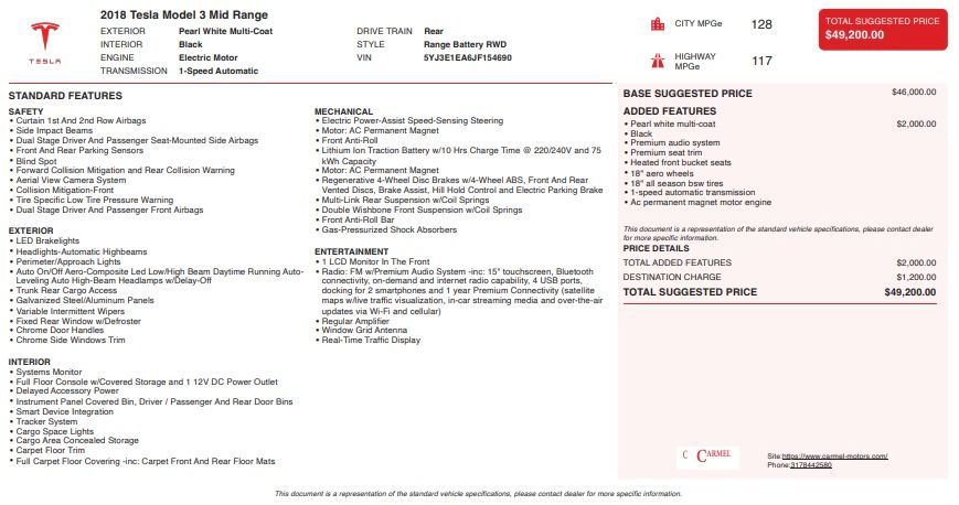 Used 2018 Tesla Model 3 Mid Range image 3