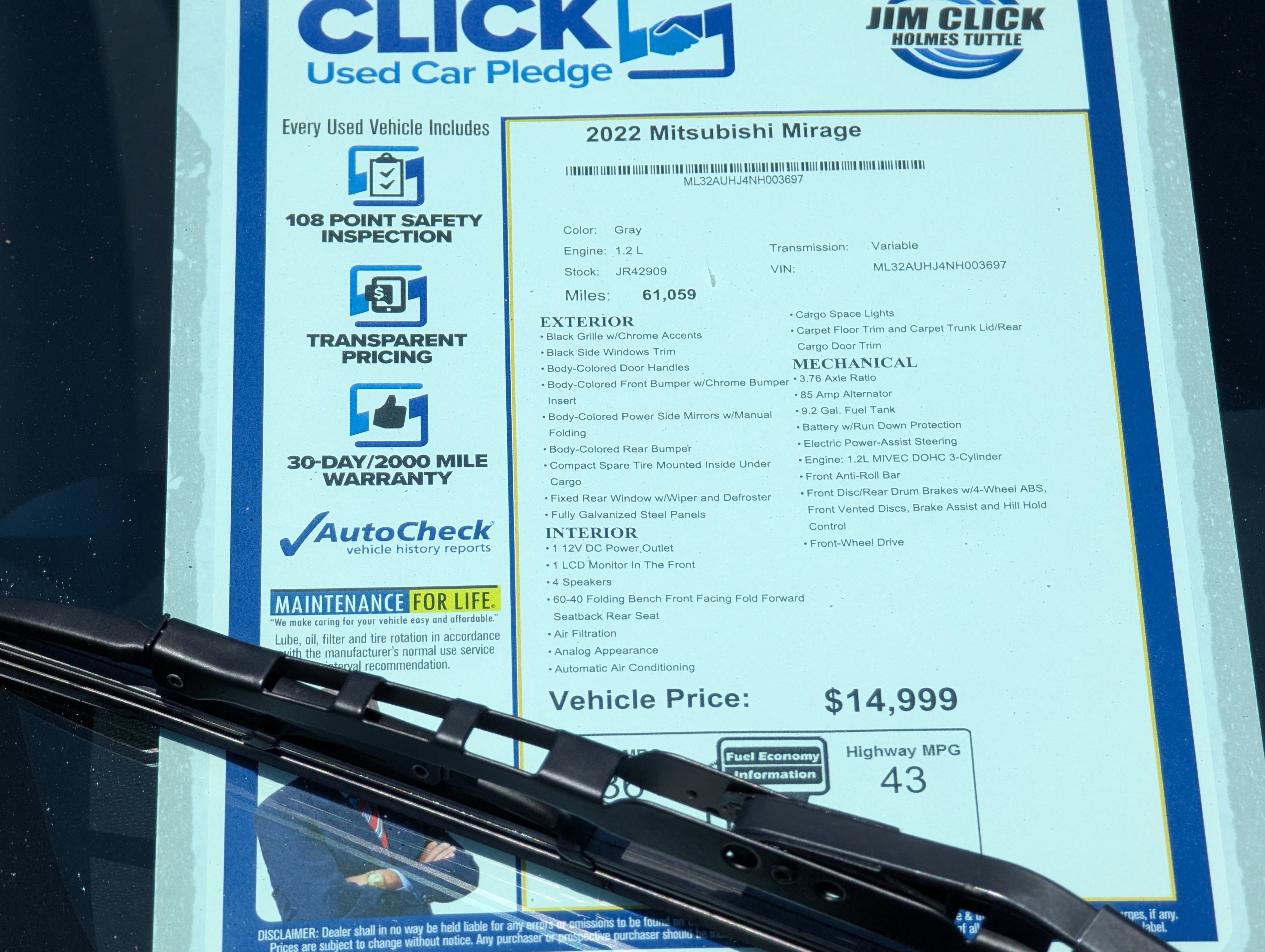 Used 2022 Mitsubishi Mirage image 13