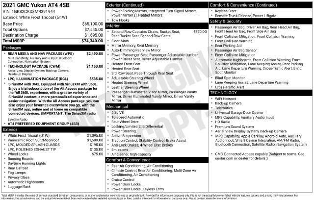 Used 2021 GMC Yukon AT4 w/ Rear Media and Nav Package AWD/4WD image 3