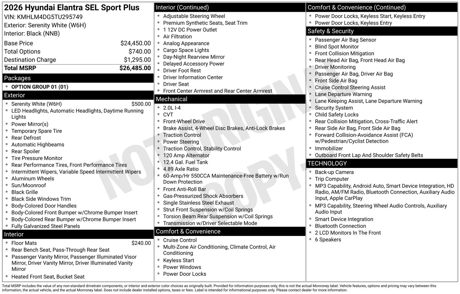 New 2026 Hyundai Elantra SEL Sport FWD image 1