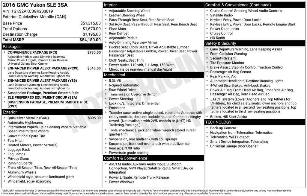 Used 2016 GMC Yukon SLE w/ Convenience Package image 4