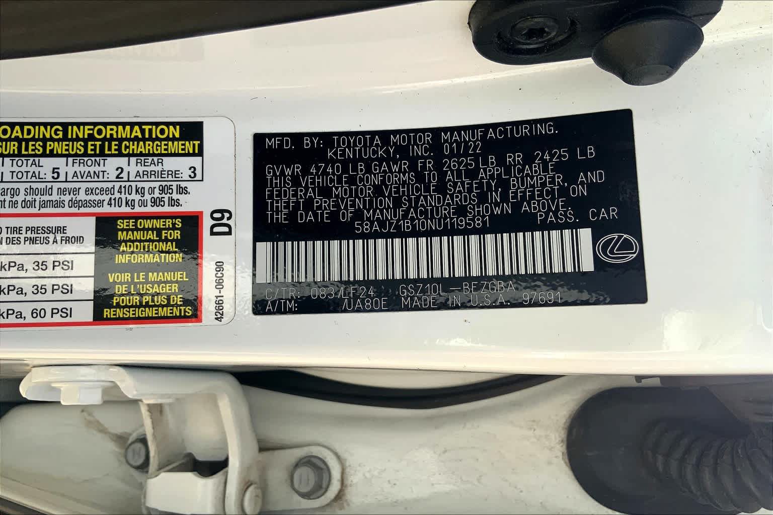 Used 2022 Lexus ES 350 F Sport FWD image 32