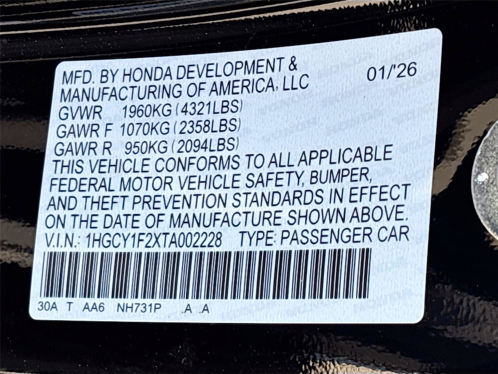 Certified 2026 Honda Accord LX image 34