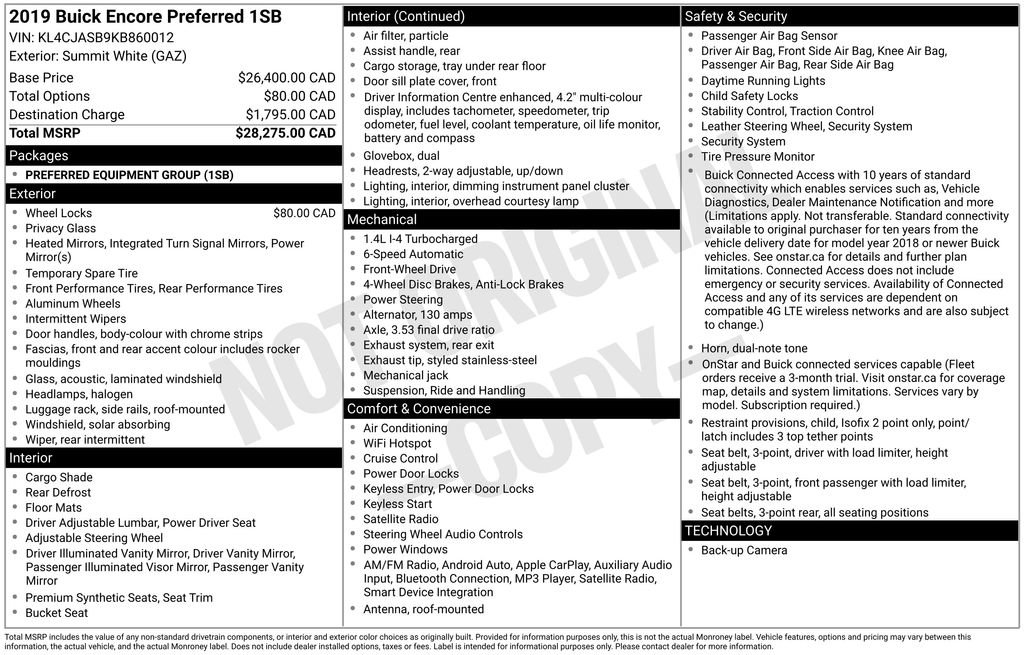 Used 2019 Buick Encore Preferred image 2