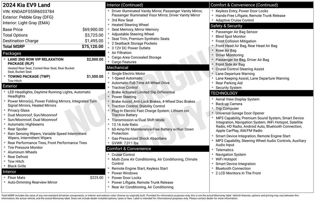 Certified 2024 Kia EV9 Land AWD/4WD image 25