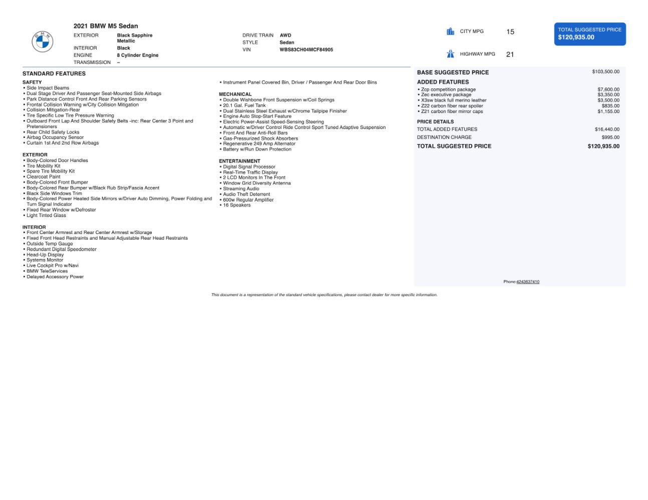 Used 2021 BMW M5 w/ Competition Package image 4