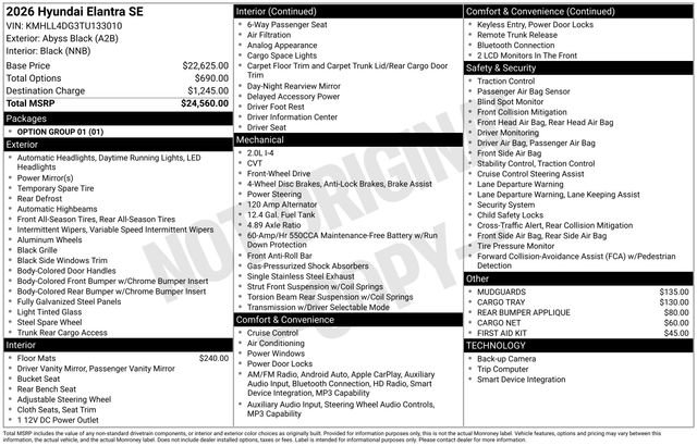 New 2026 Hyundai Elantra SE image 4