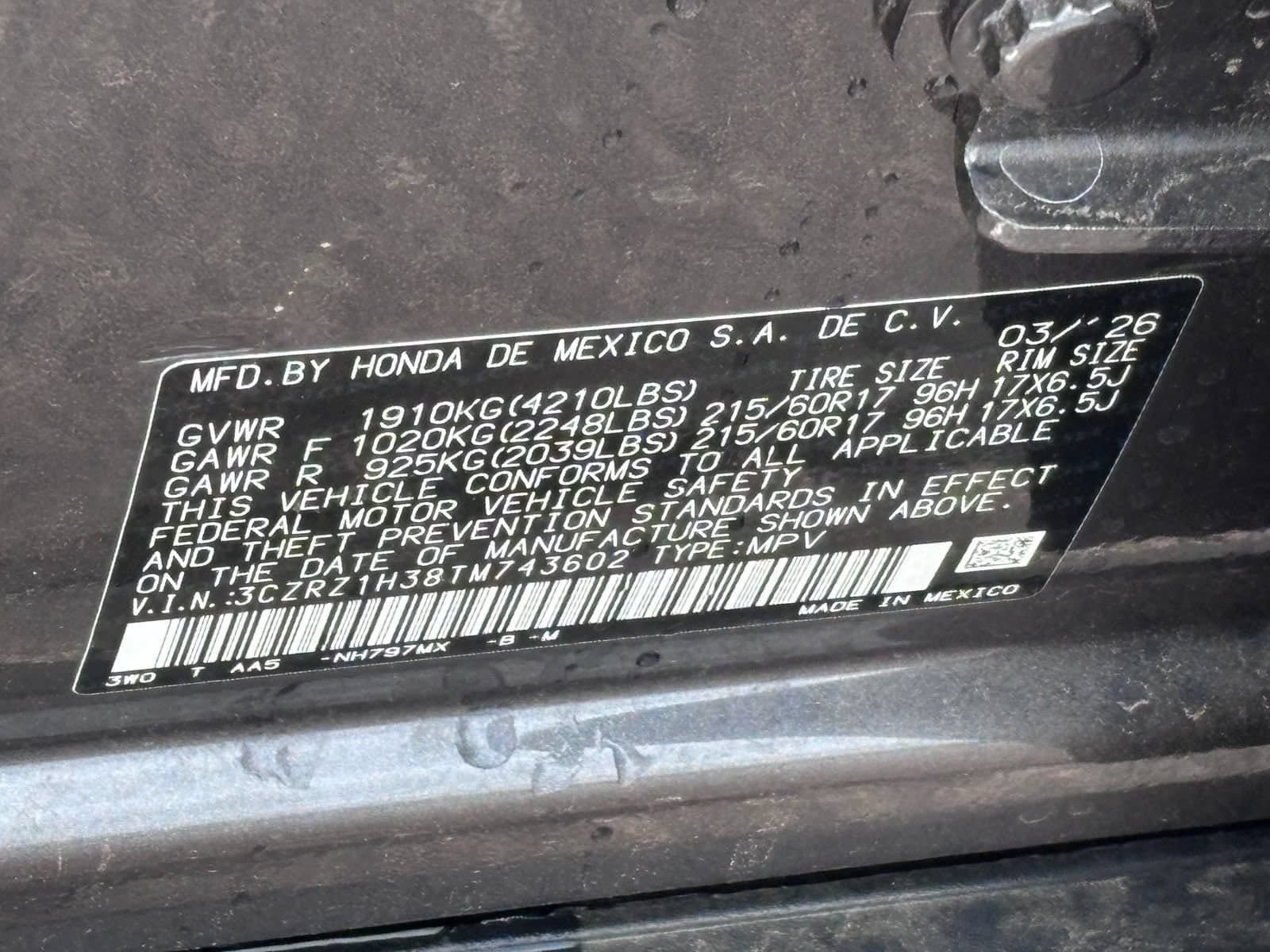 Certified 2026 Honda HR-V LX image 36
