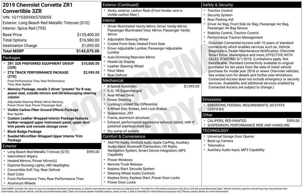 Used 2019 Chevrolet Corvette ZR1 image 14