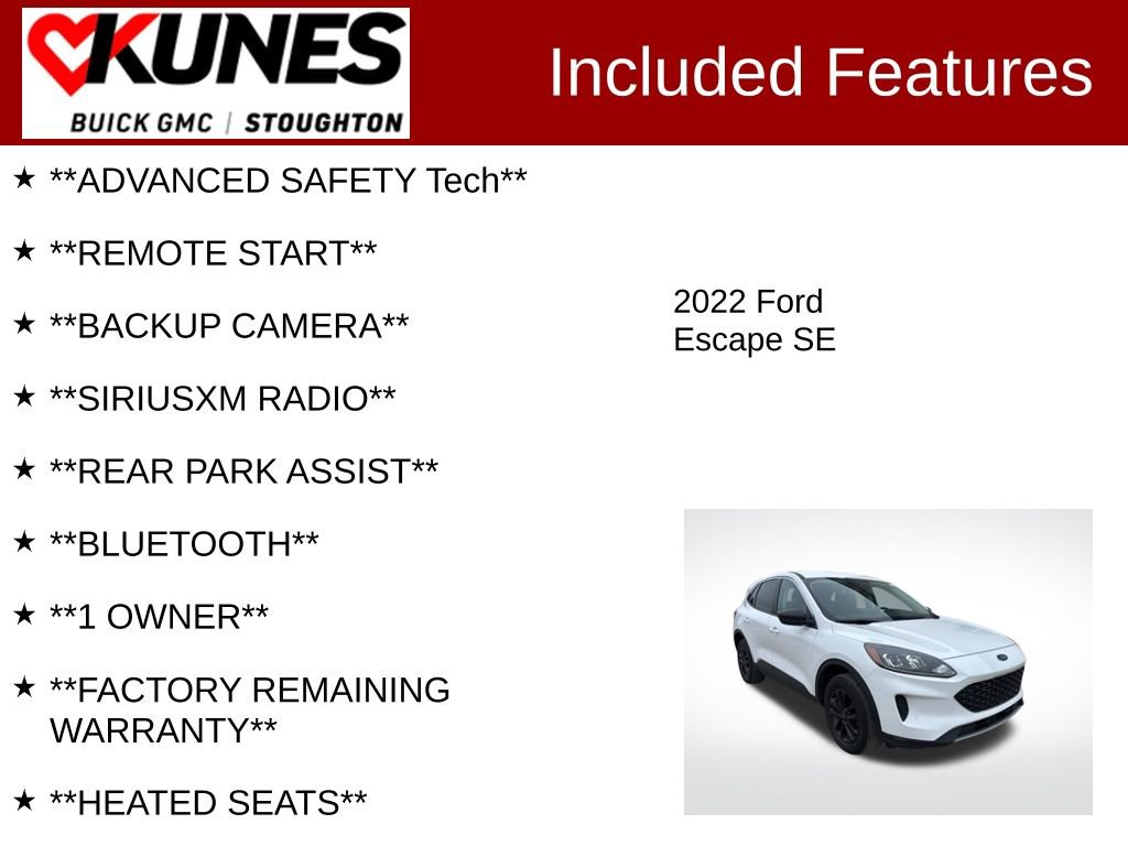 Used 2022 Ford Escape SE w/ Convenience Package image 2