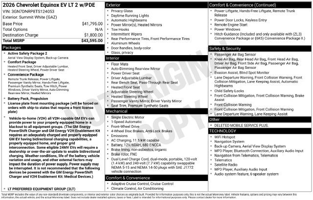 New 2026 Chevrolet Equinox EV LT FWD image 34