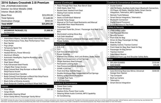 Used 2016 Subaru Crosstrek 2.0i Premium w/ Moonroof Package image 38