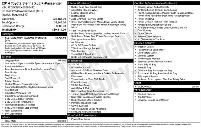 Used 2014 Toyota Sienna XLE image 38