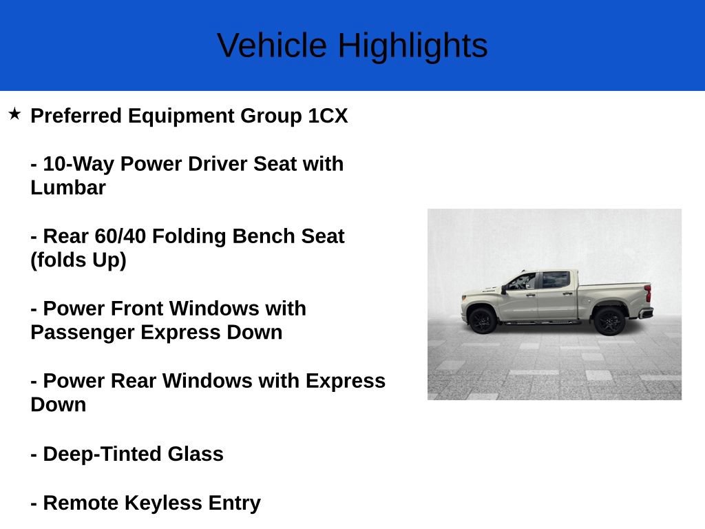 New 2026 Chevrolet Silverado 1500 Custom w/ Turbomax Blackout Package RWD image 2