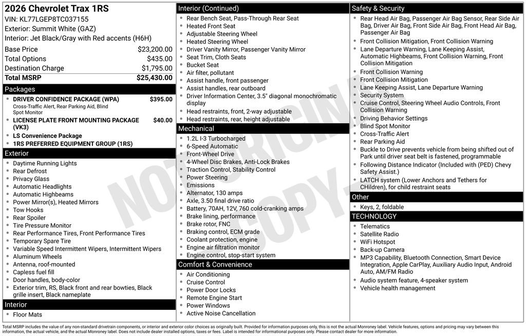 Used 2026 Chevrolet Trax RS w/ Driver Confidence Package FWD image 31