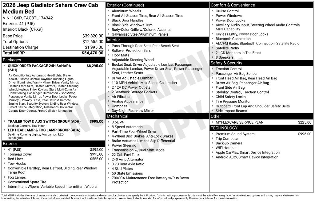 New 2026 Jeep Gladiator Sport AWD/4WD image 30