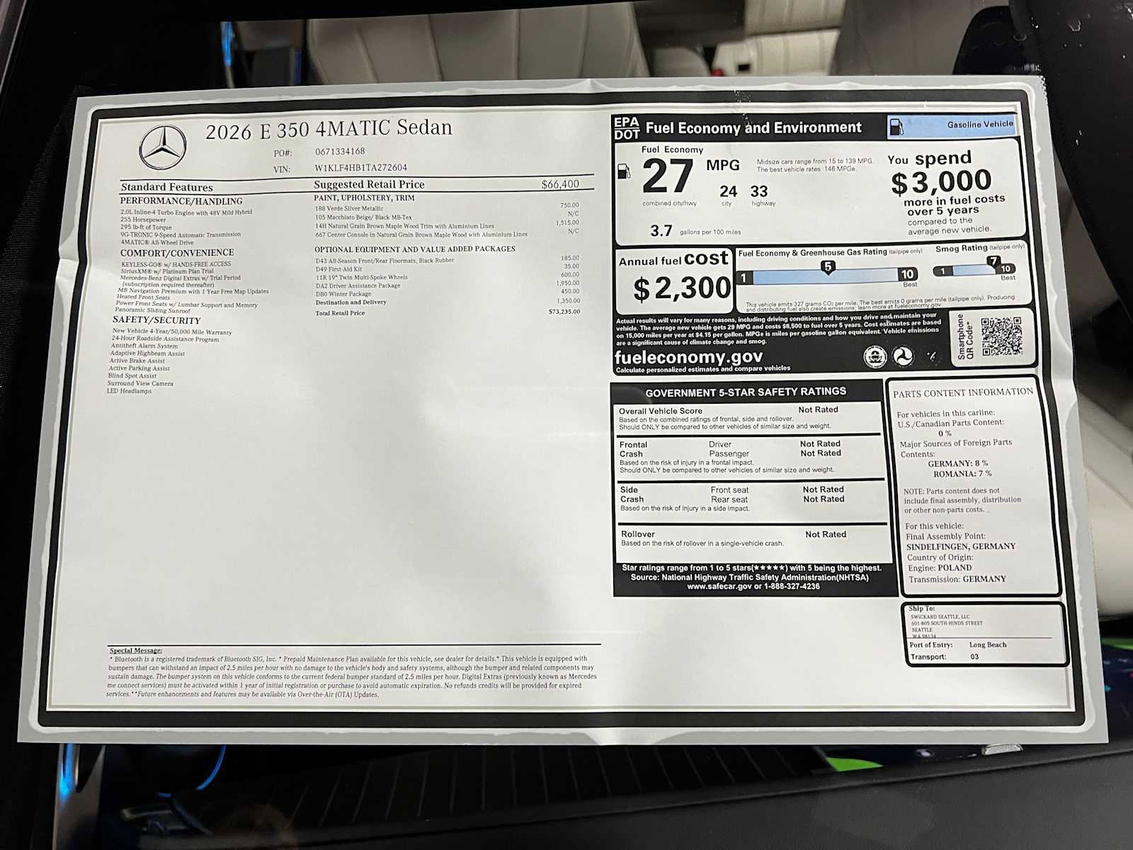 New 2026 Mercedes-Benz E 350 4MATIC Sedan image 41