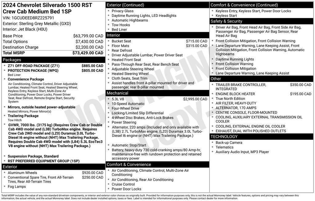Used 2024 Chevrolet Silverado 1500 RST w/ Z71 Off-Road Package AWD/4WD image 9
