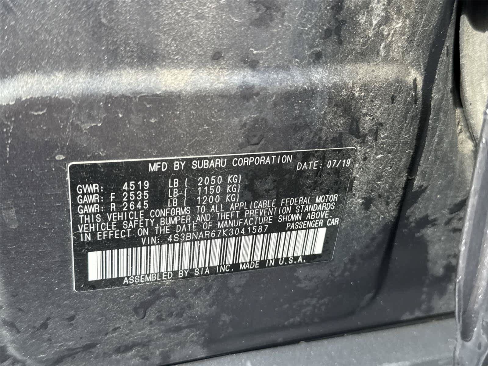Used 2019 Subaru Legacy 2.5i Sport w/ Popular Package #2B AWD/4WD image 18