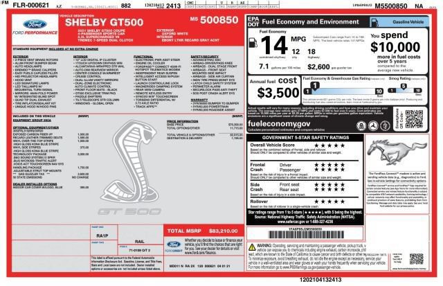 Used 2021 Ford Mustang Shelby GT500 w/ Technology Package RWD image 5