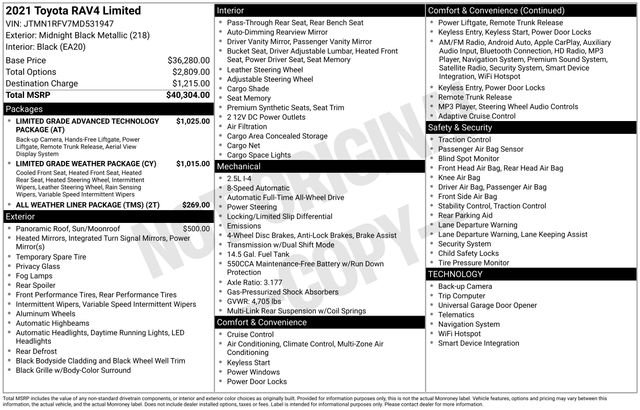 Used 2021 Toyota RAV4 Limited image 18