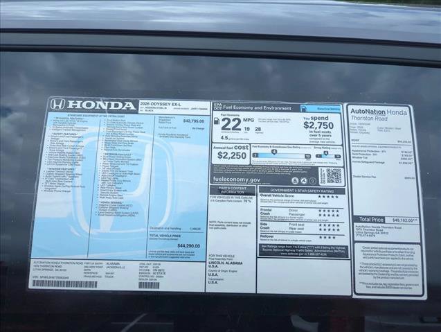 New 2026 Honda Odyssey EX-L image 23