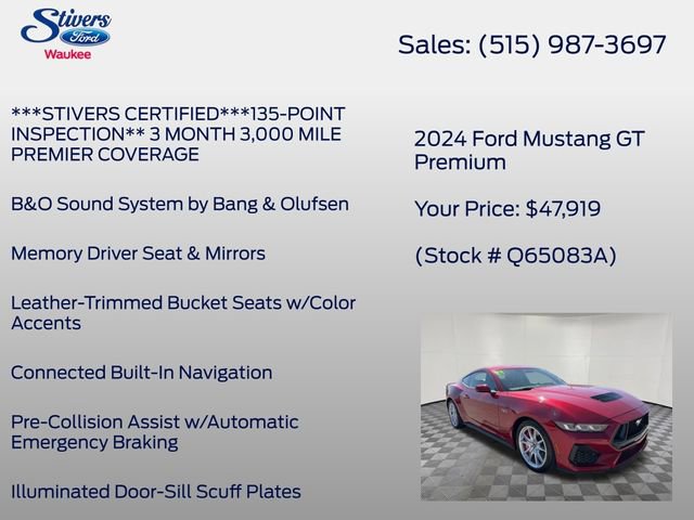 Certified 2024 Ford Mustang GT Premium RWD image 22