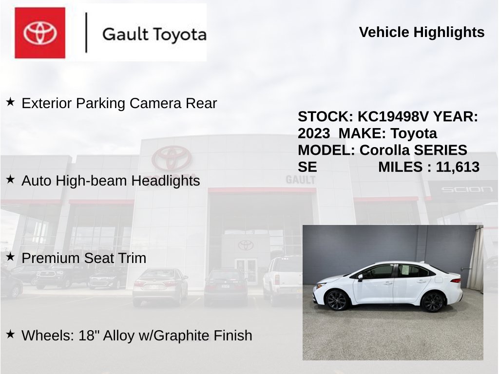 Certified 2023 Toyota Corolla SE w/ Carpet Mat Package (TMS) FWD image 5