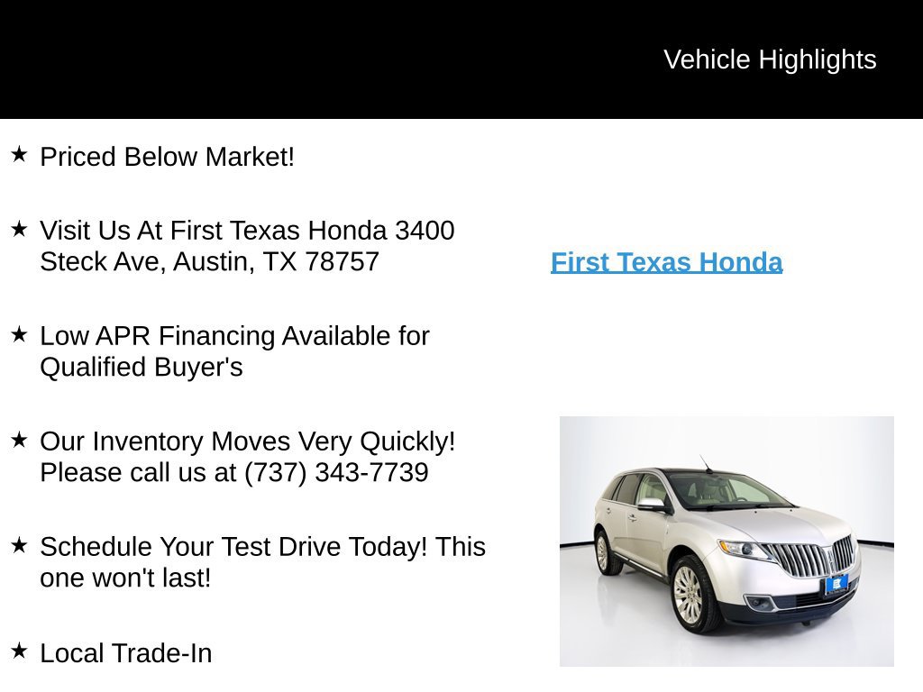 Used 2015 Lincoln MKX FWD w/ Equipment Group 102A image 9