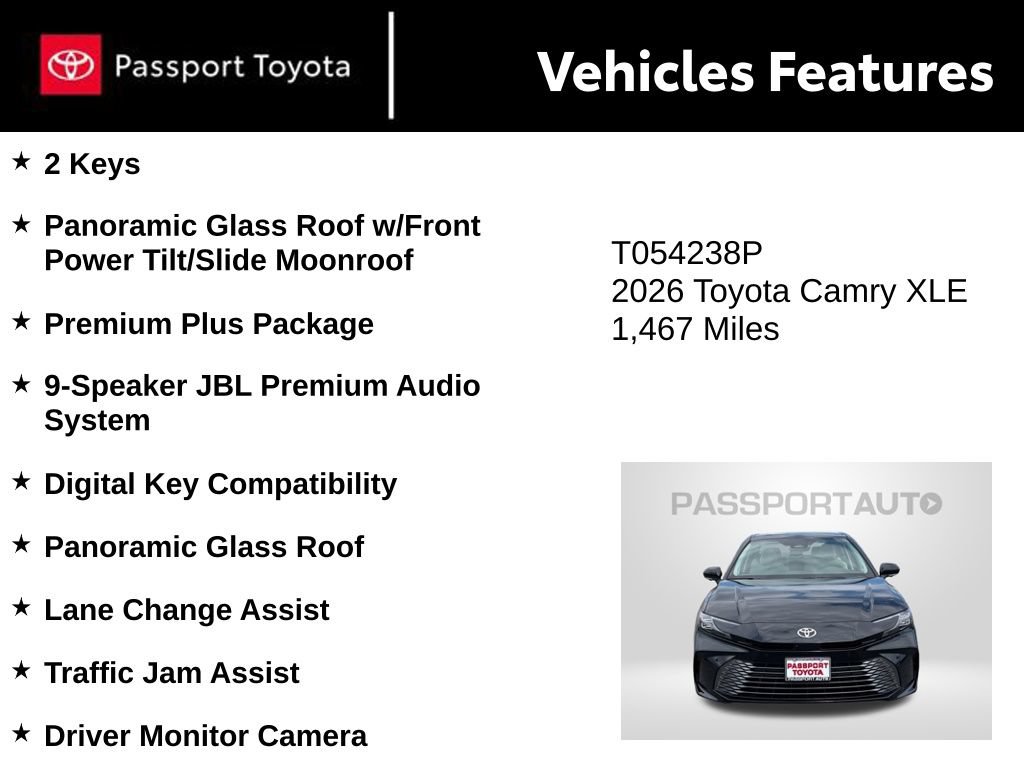 Used 2026 Toyota Camry XLE w/ Premium Plus Package AWD/4WD image 11