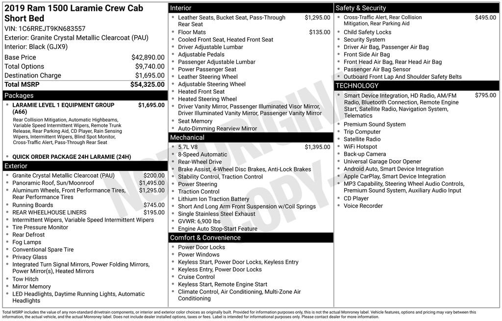 Used 2019 RAM 1500 Laramie RWD image 32