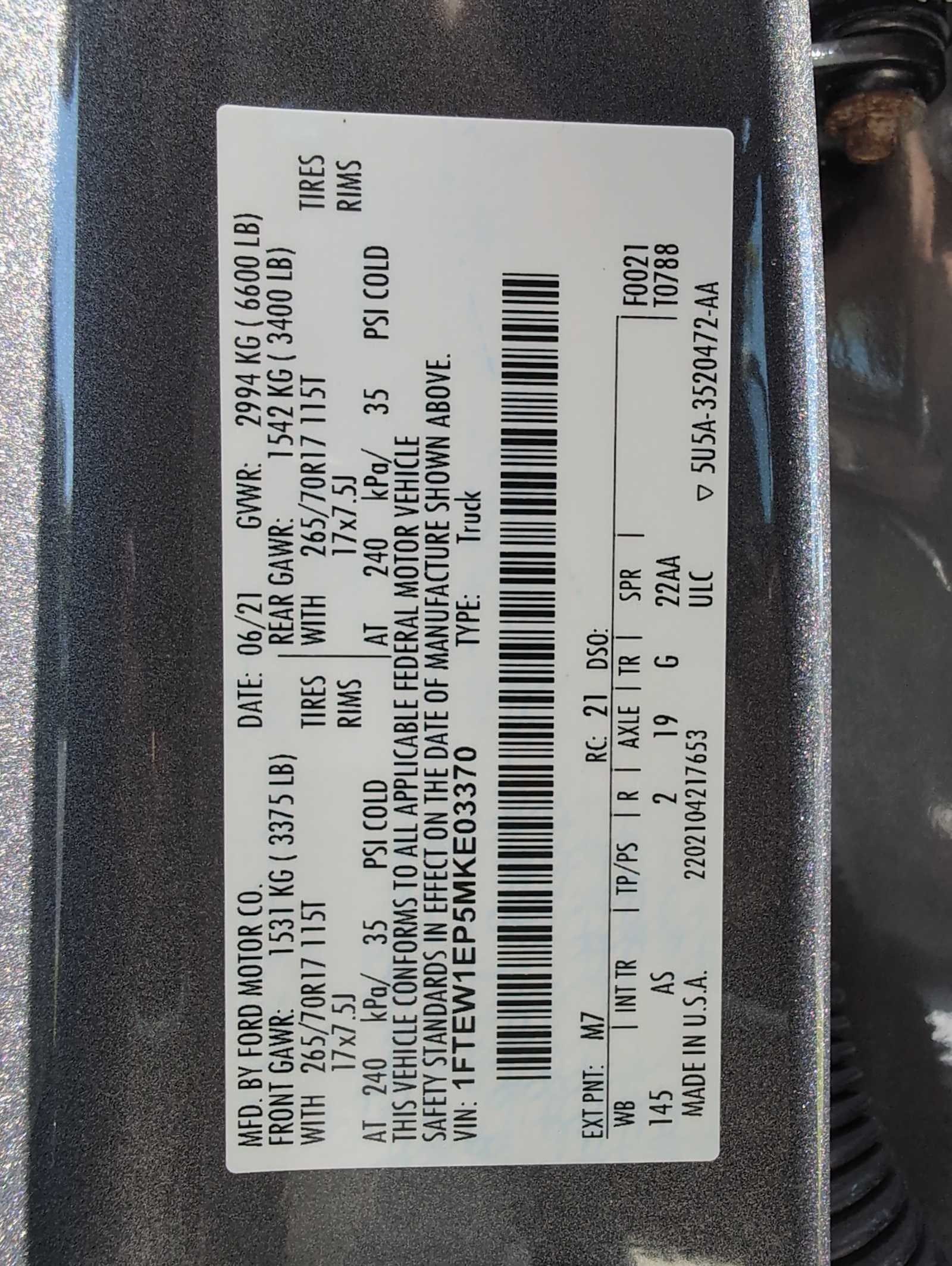 Used 2021 Ford F150 XL w/ Equipment Group 101A High AWD/4WD image 34