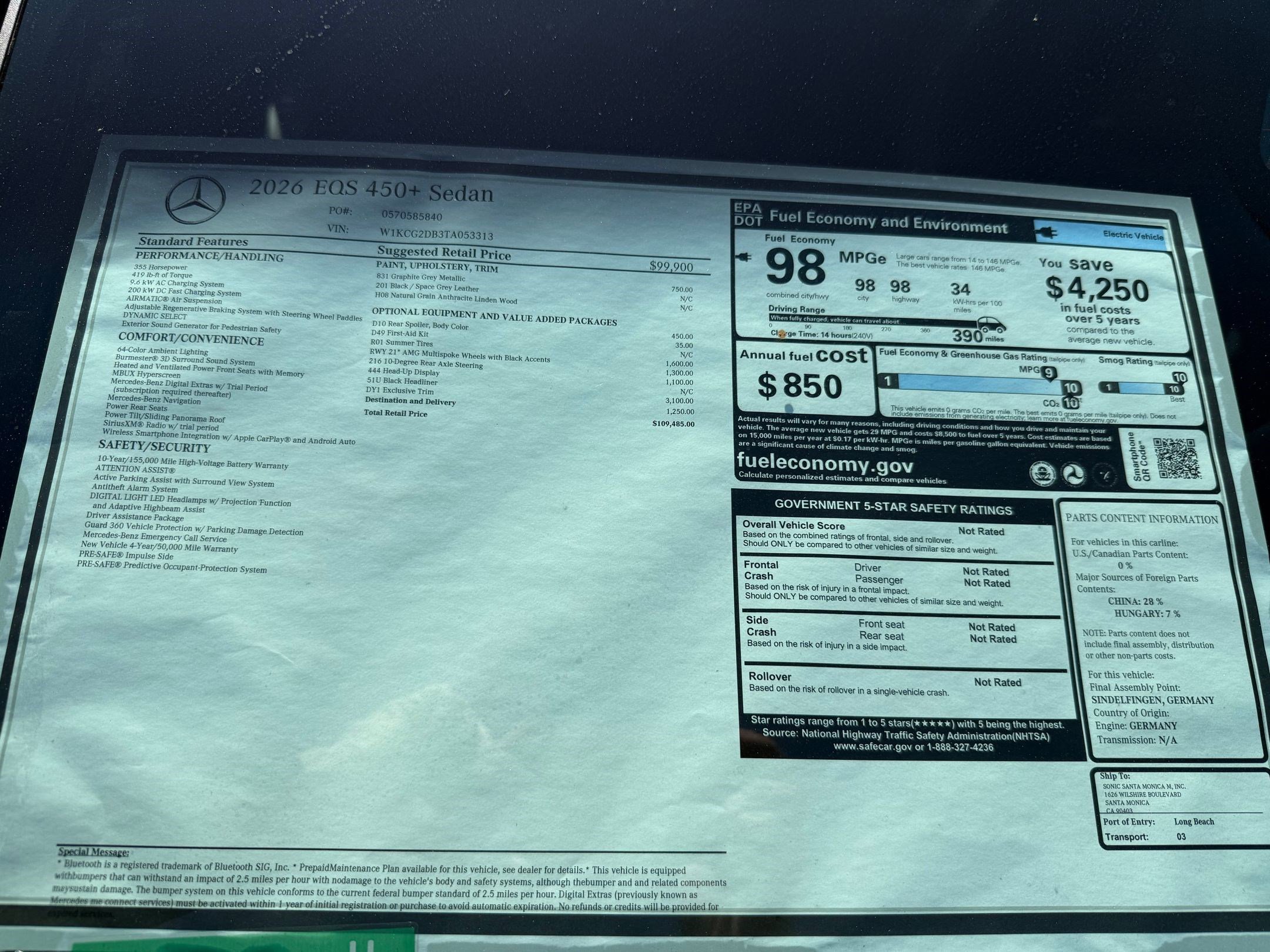 New 2026 Mercedes-Benz EQS 450+ Sedan image 30