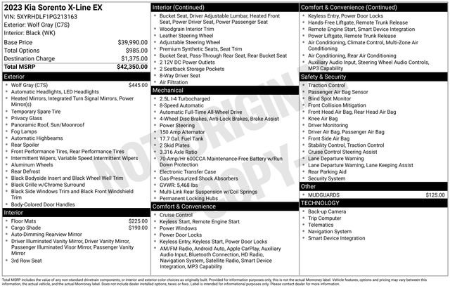 Certified 2023 Kia Sorento X-Line EX AWD/4WD image 61