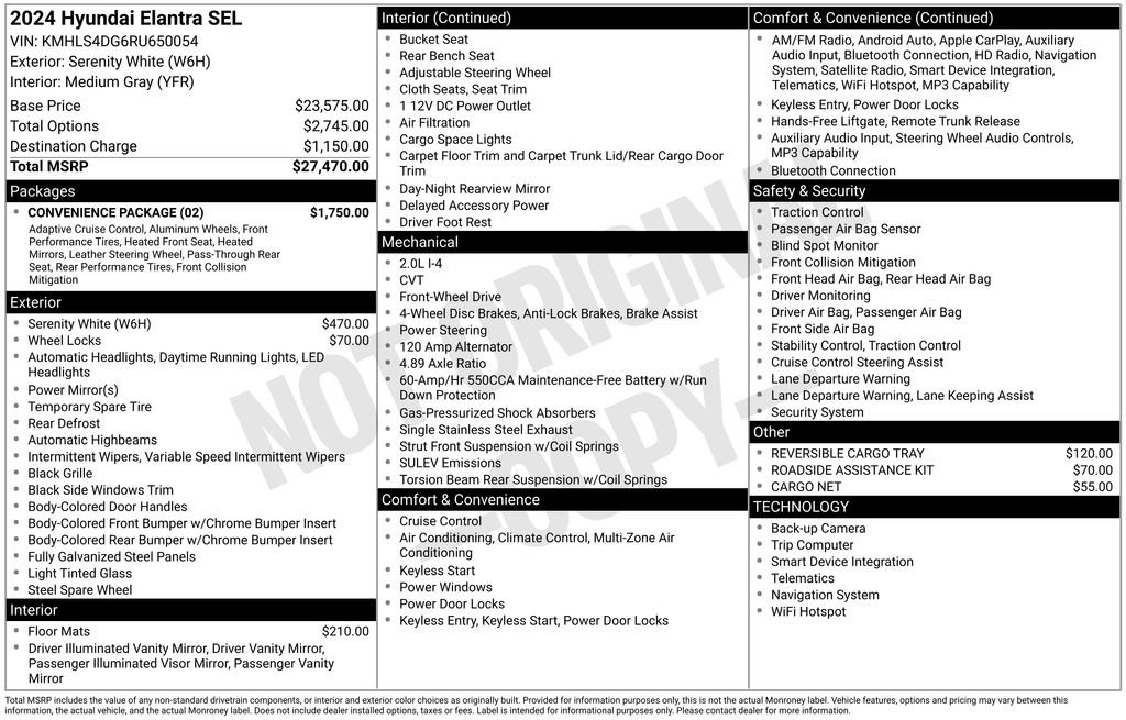 Certified 2024 Hyundai Elantra SEL w/ Convenience Package FWD image 6