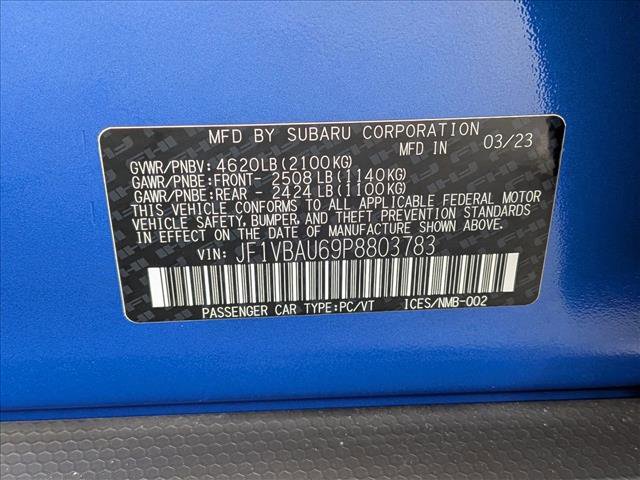 Certified 2023 Subaru WRX GT w/ Popular Package #1A AWD/4WD image 23