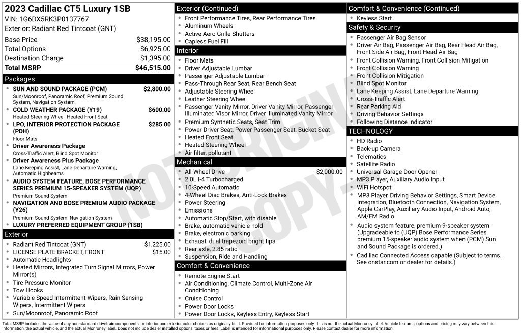 Used 2023 Cadillac CT5 Luxury w/ Sun And Sound Package AWD/4WD image 25