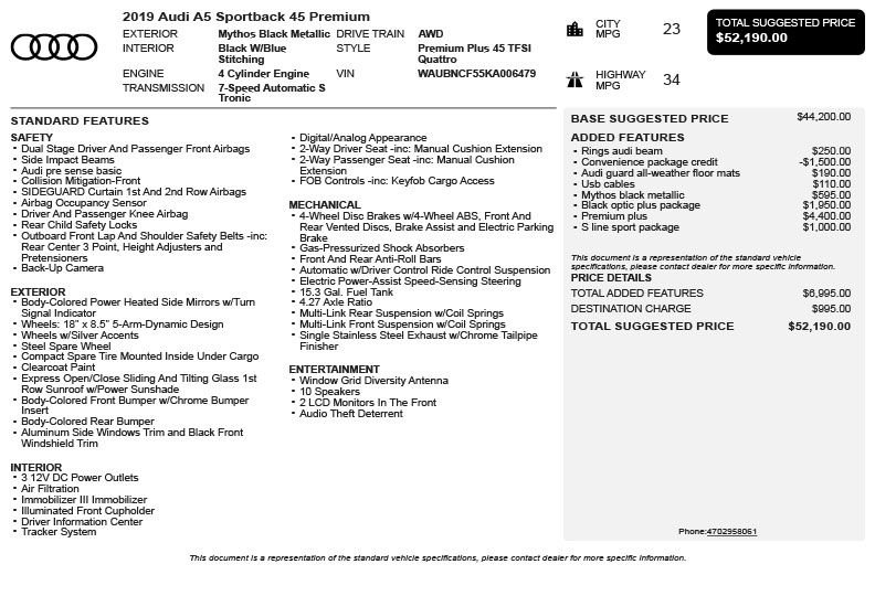 Used 2019 Audi A5 2.0T Premium Plus AWD/4WD image 3