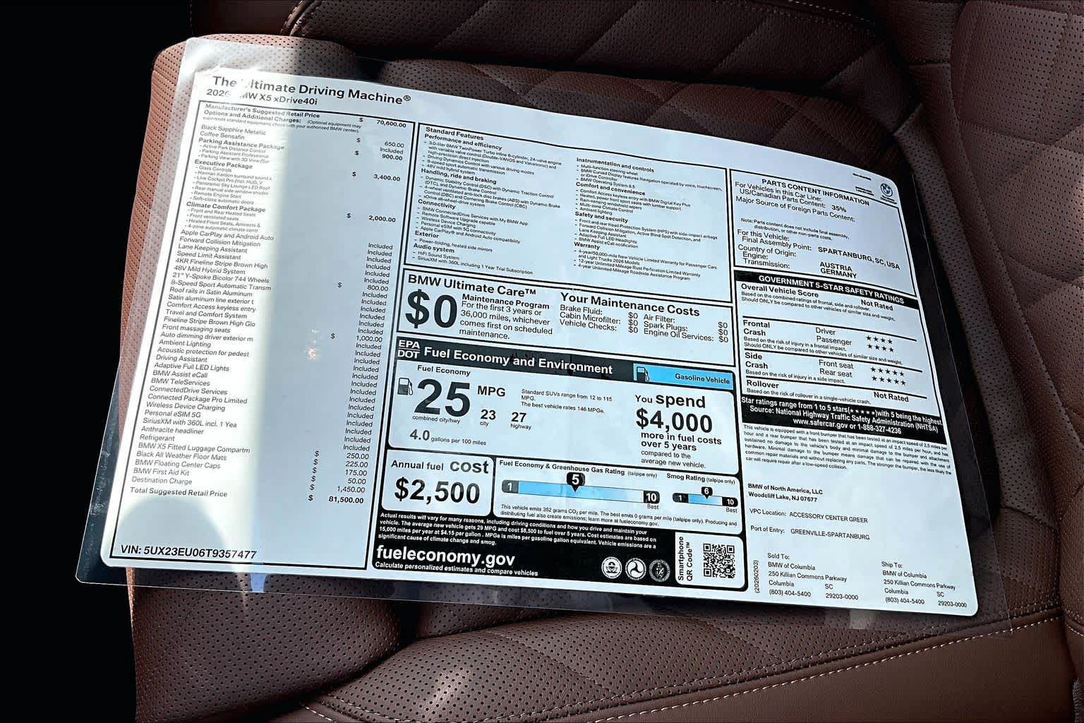 New 2026 BMW X5 xDrive40i w/ Executive Package AWD/4WD image 19