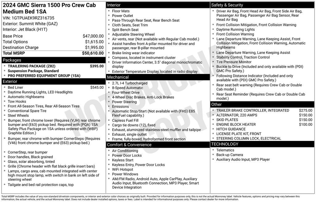 Used 2024 GMC Sierra 1500 Pro w/ Trailering Package image 23